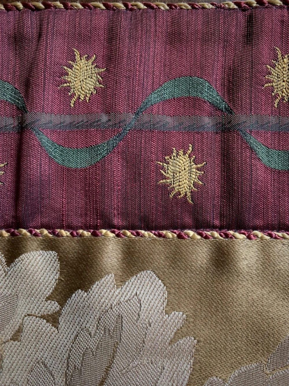 Vintage Burgundy Gold Jacquard Damask Table Runner 14x70 Elegant Holiday Dining